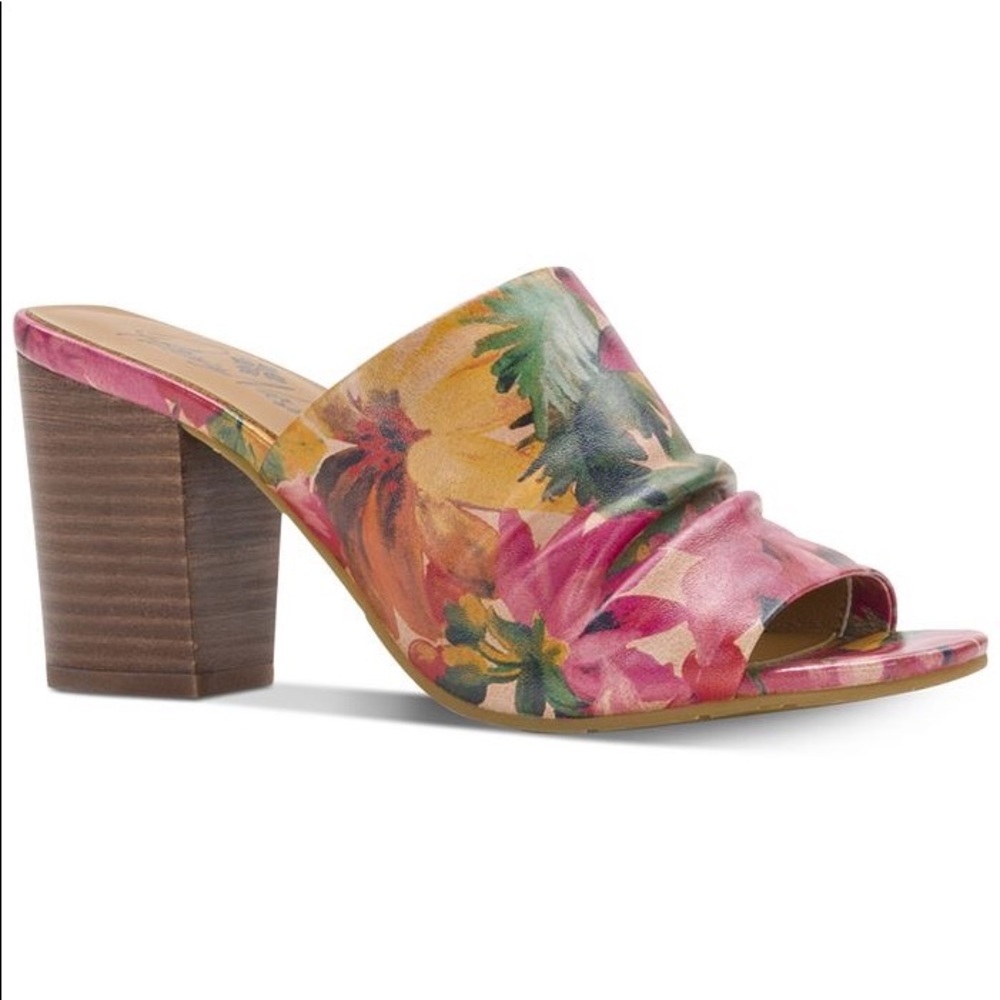 Patricia Nash Poema Leather Open Toe Mules 7.5